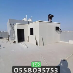 فني ديكورات ملحق خارجي بجدران اسمنت بورد ينبع