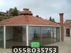 تصميم ملحق خارجي بدون أعمدة مودرن